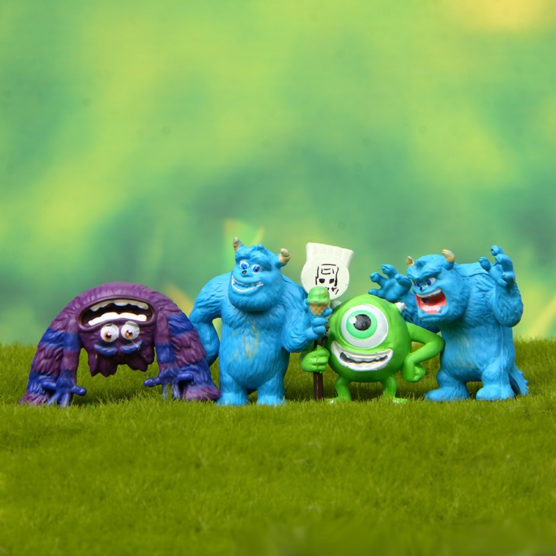 4 ชิ้น/เซ็ต 3-4 ซม. Anime Monsters, Inc Monsters University James P. Sullivan Mike Wazowski Art รุ่น
