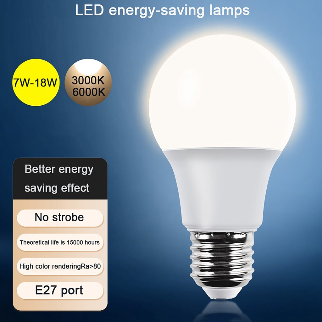 หลอดไฟอัจฉริยะ LED E27 bulb RGB 3/10/15W หลอดไฟเปลี่ยนสี ไฟตกแต่ง ประหยัดพลังงาน เปลี่ยนสีได้ 16 สี