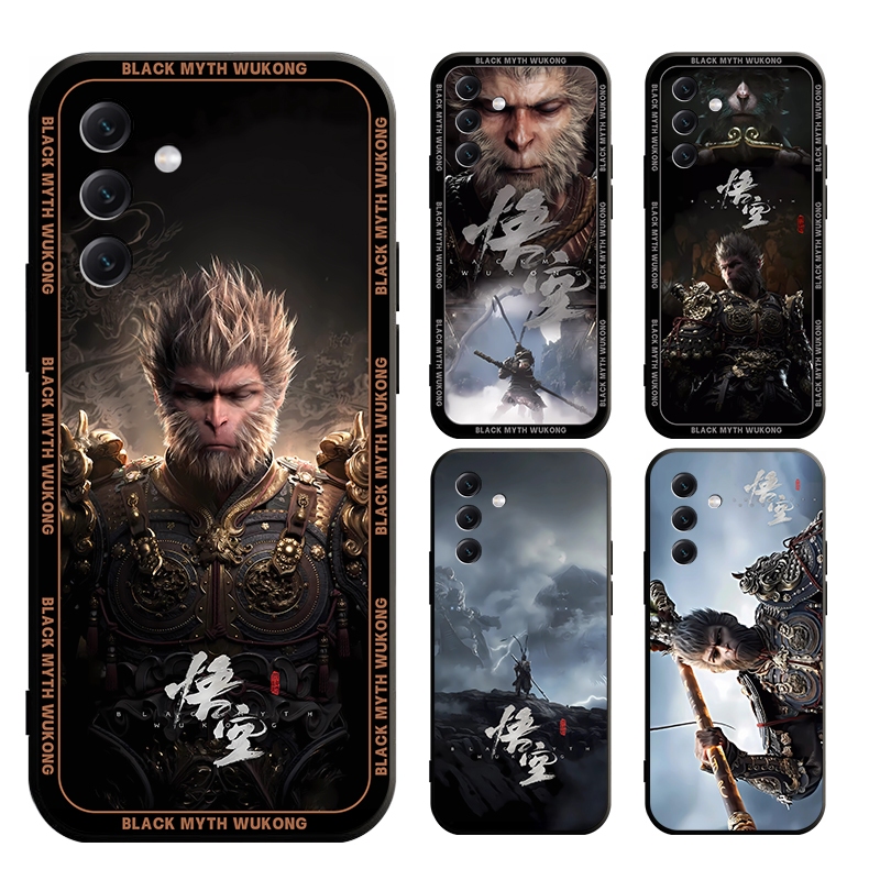 เคสสําหรับ samsung S22 S23 S24 PLUS PRO ULTRA FE ฝาครอบสีดํา myth wukong Soft Case