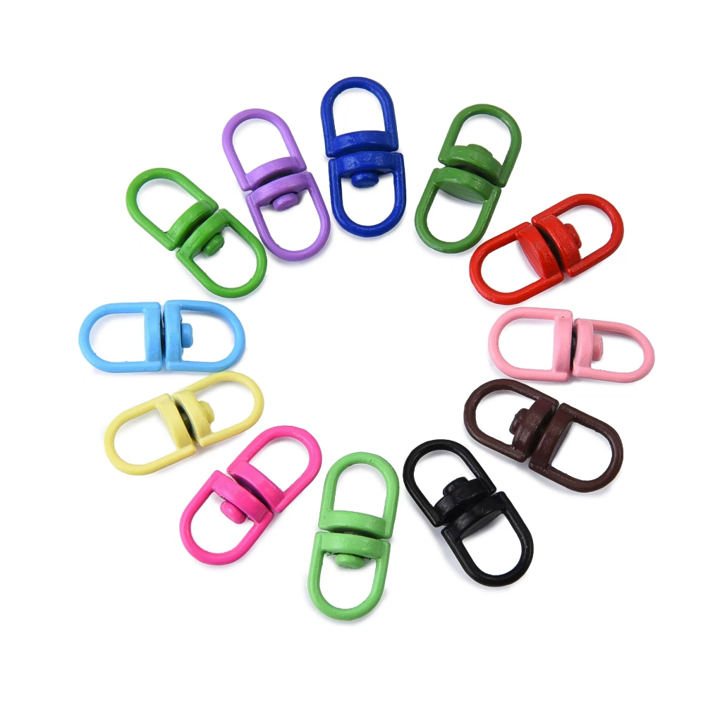 หัวเข็มขัดหมุน 40 ชิ้น, สีโลหะผสม, หัวเข็มขัดสุนัข, แหวนกุญแจ ทําเอง, อุปกรณ์ห้อยกระเป๋า