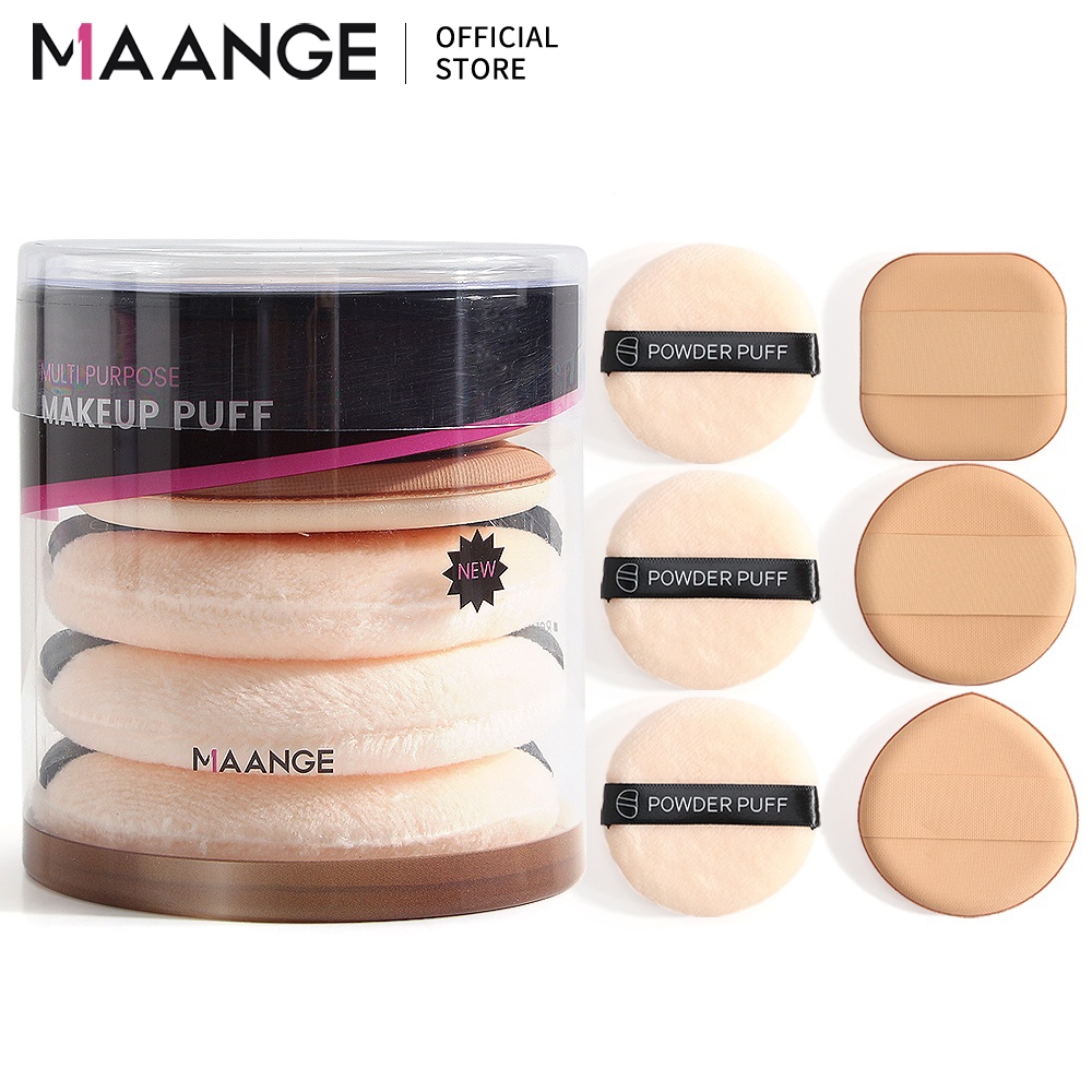 MAANGE พัฟแต่งหน้าแบบแห้งและเปียก 6 ชิ้นที่เหมาะกับผิวและอ่อนนุ่ม จัดส่งแบบบรรจุกล่องปลอดภัยและสะอาด