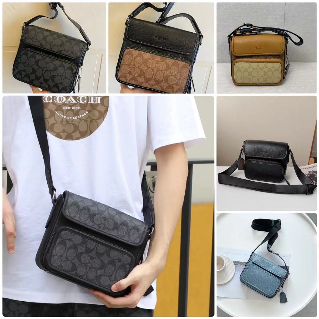 ของแท้ 100% COACHกระเป๋าผู้ชายSULLIVANผู้ชายPVCหนังไหล่กระเป๋าMessengerกระเป๋าC9870 CC032 CP043 CN729 C9871
