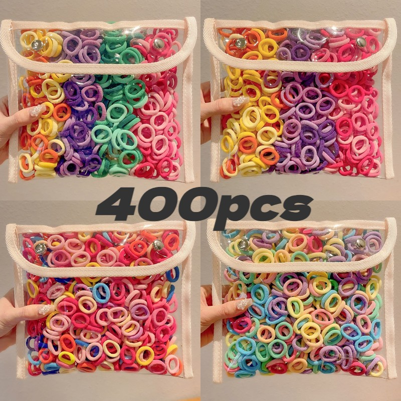 400ชิ้นยางมัดผมเด็ก กิ๊บติดผมเด็ก ยางมัดผมเกาหลี กิ้ฟติดผมเด็ก ยางรัดผมเด็ก แฟชั่นเกาหลียืดหยุ่นสูงยางรัดชุดเชือกผมใหม่ ยางรัดผมเด็ก ยางมัดผม