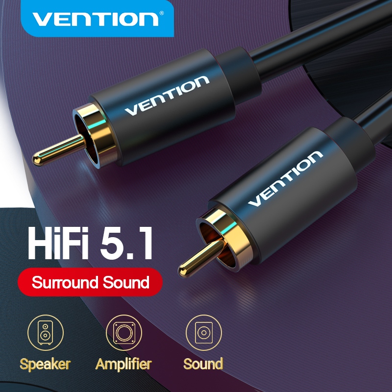 Vention สาย RCA สายวิดีโอเสียงโคแอกเชียล RCA เป็น RCA สําหรับดีวีดีทีวี