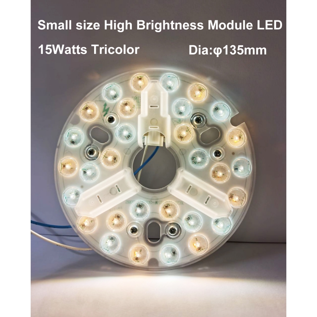 โมดูล led พัดลมเพดานแหล่งกําเนิดแสง led สามสี led 15W 24W โคมไฟเพดานรอบโมดูลแสงสีขาวหลอดไฟสีอบอุ่น