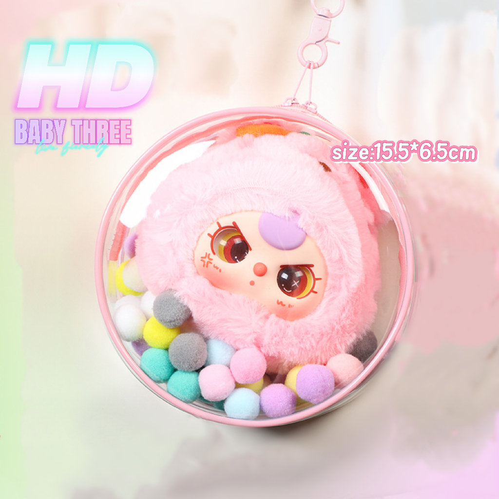 Baby 3/labubu 2 กระเป๋าเก็บของโปร่งใส 15 ซม.กระเป๋าเก็บจี้กระเป๋าเด็ก