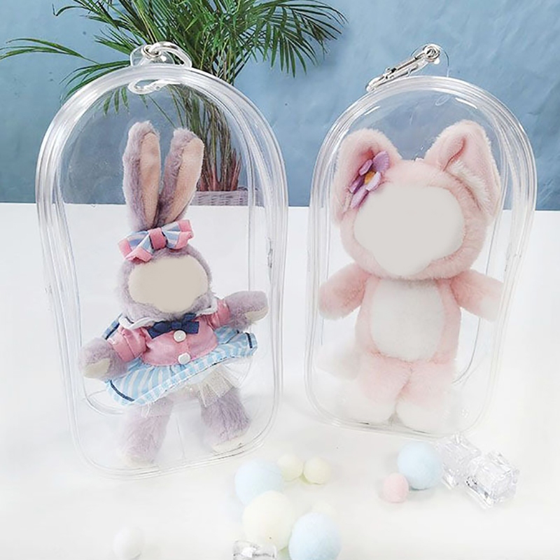 [goushbshiy] 1 PC 19*10 ซม.PVC โปร่งใสรูปไข่ตุ๊กตาสําหรับกลางแจ้งถุงเก็บฝุ่นกระเป๋าเก็บกล่องของเล่นตุ๊กตากระเป๋ากล่องพวงกุญแจ TH