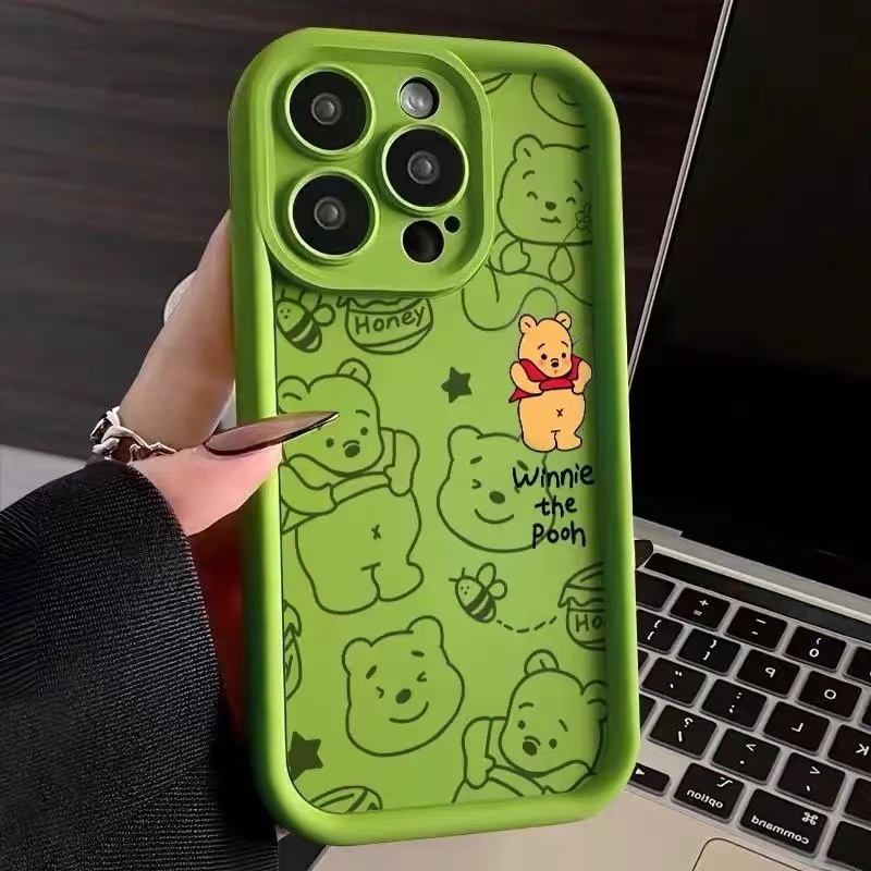 เคส Itel A58 A49 A58 Pro A58 Lite A49 Play A18 A60 A60S A04 A16 A16 Plus A23 A56 A56 Pro ซิลิโคนขอบตรงน่ารักการ์ตูนหมีน้อยกรณีโทรศัพท์