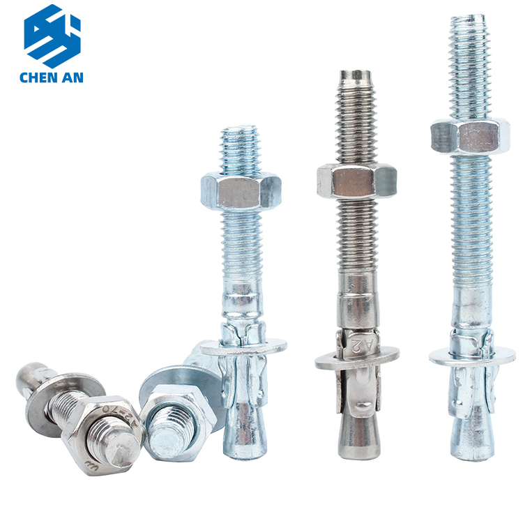 M6 M8 M10 M12 WEDGE Anchor/ปลั๊กติดผนัง/สังกะสีแขนชุบ PJ Anchor Wall Expansion Bolt เหล็กปลั๊กสแตนเลส 304 WEDGE