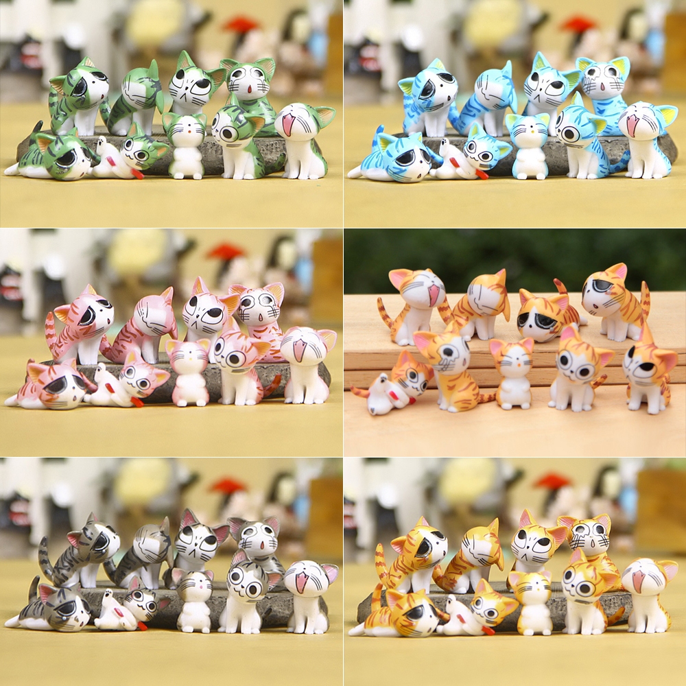 9 ชิ้น/เซ็ต 2-3 ซม.Chis Sweet Home หัตถกรรมเครื่องประดับ Moss Micro-landscape ชีสตุ๊กตาแมวรุ่น Q DIY PVC Action Figures ตุ๊กตาของเล่นของขวัญ