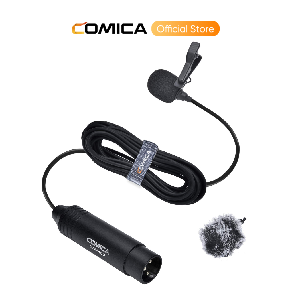 SONY COMICA CVM-V02O Phantom Power Omnidirectional XLR Lavalierไมโครโฟน,Lavคลิปบนไมค์สําหรับCanon Sonyกล้องวิดีโอซูมH4n H6 Tascam DR-60D DR-70D DR-100 Recordersเครื่องผสมเสียง