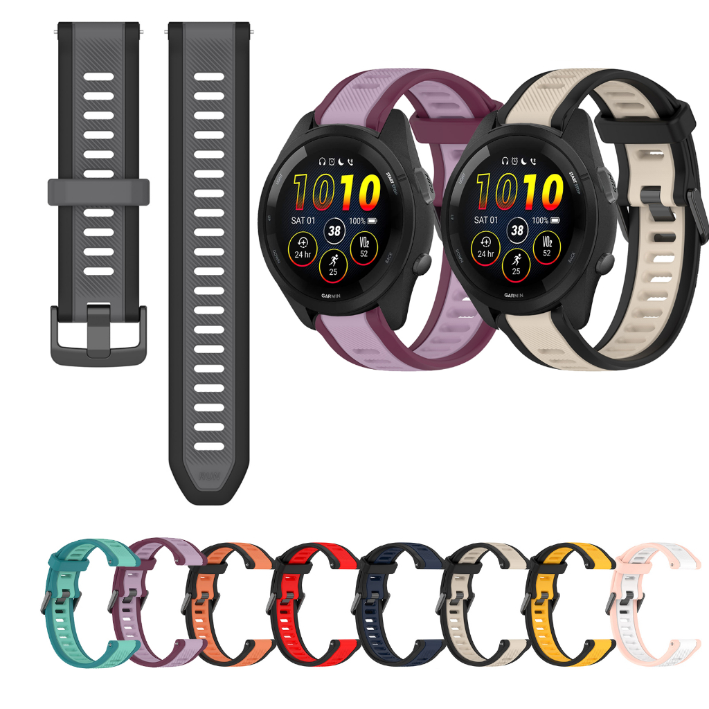 18 มม.20 มม.22 มม.ซิลิโคนสําหรับ Garmin Venu3 Venu2 vivoactive3 40 มม.45 มม./vivomove3 3s HR/Vivoactive 3 4 4S/Venu 2 เปลี่ยนสมาร์ทวอท์ชแฟชั่น Patchwork สีสายรัดข้อมือ