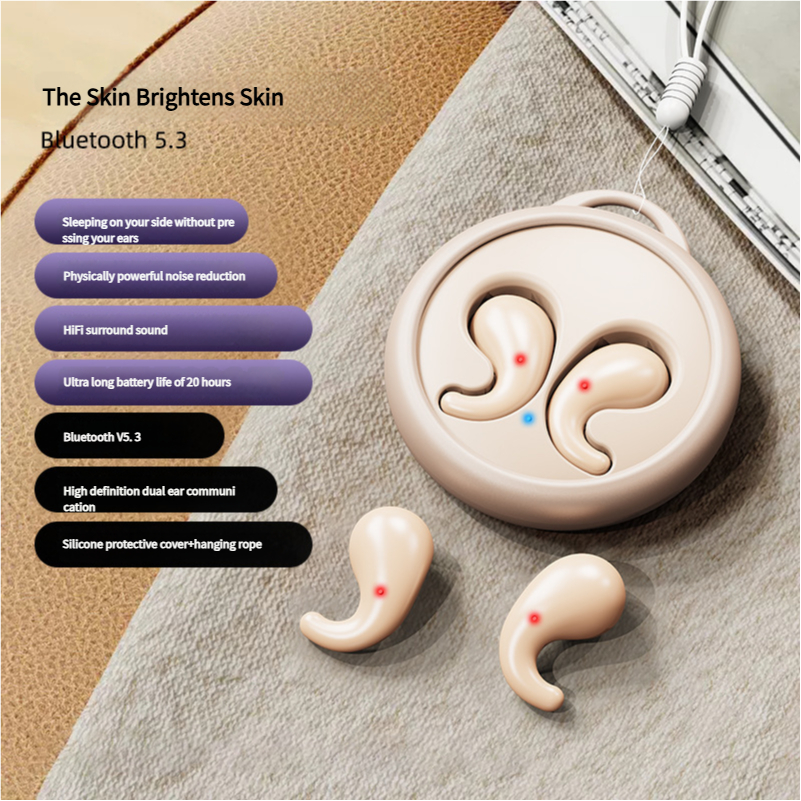 ขายร้อนP2-AIR แบบพกพา Mini Fit ซ่อนไร้สายบลูทูธ5.3 หูฟังแสงอัลตร้าและบาง Sleep Earb