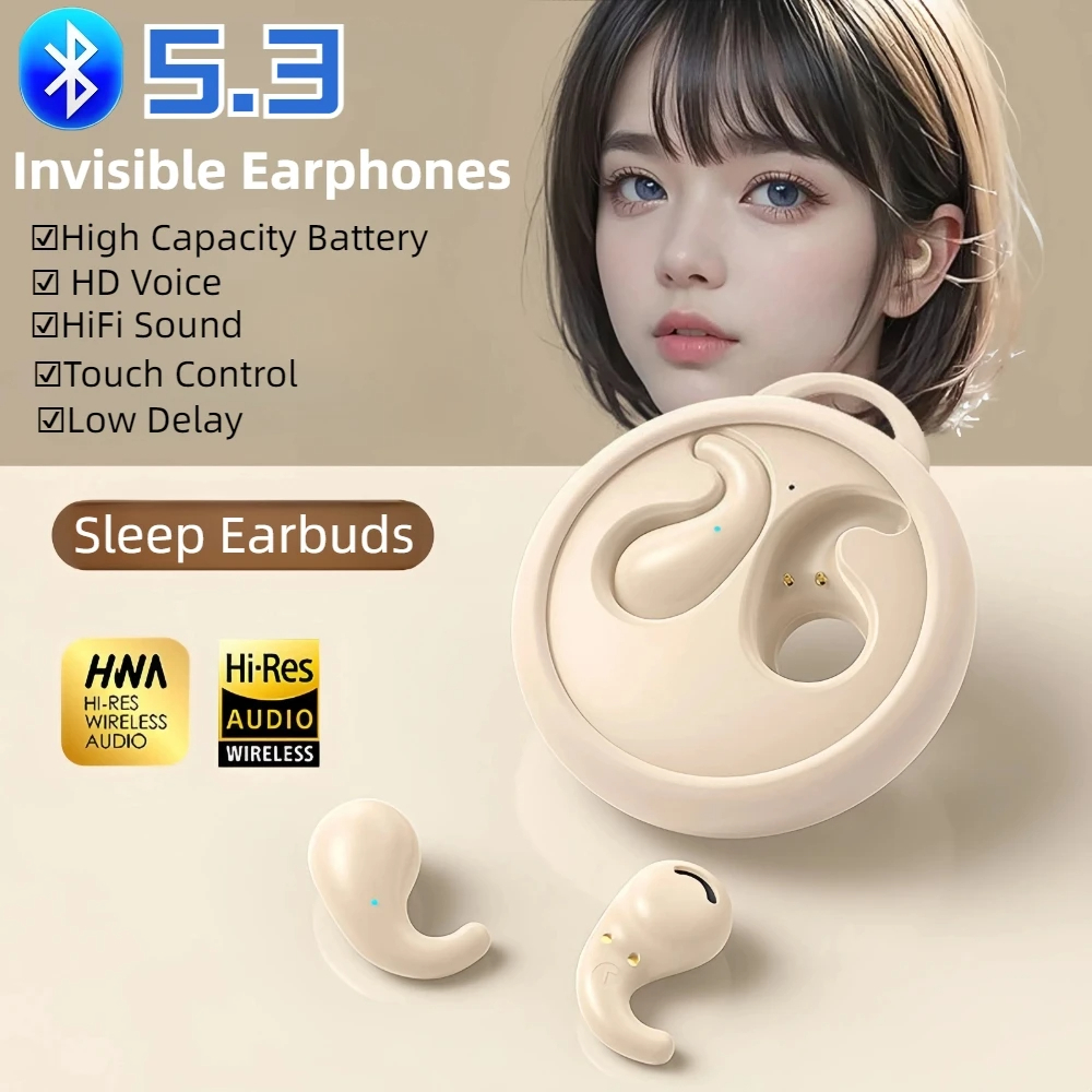 ขายร้อนP2-AIR แบบพกพา Mini Fit ซ่อนไร้สายบลูทูธ5.3 หูฟังแสงอัลตร้าและบาง Sleep Earb