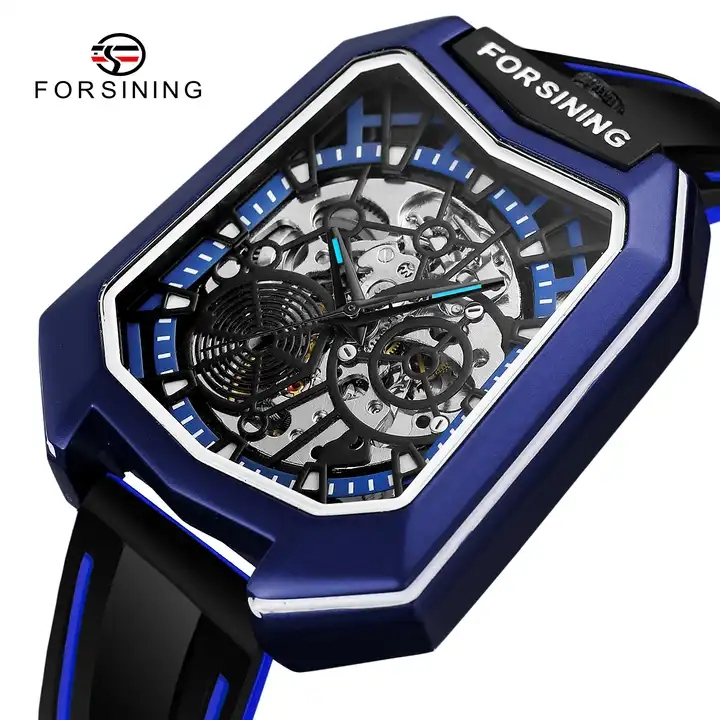 Forsining Mechanical Automatic Watch ใหม่ Sport Luxury Mens Silicone Band Watch ของขวัญสําหรับผู้ชาย