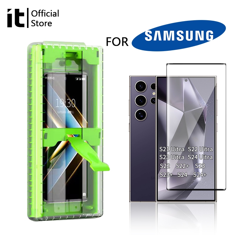 [It]ฟิล์มกันรอยใสสําหรับ Samsung Galaxy S26Ultra S25Ultra S25 /S24Ultra s24 /S23Ultra s23, ฟิล์มPETครอบเต็มหน้าจอ , ลายนิ้วมือ เข้ากับรุ่นID [เครื่องมือติดตั้งเสริม]