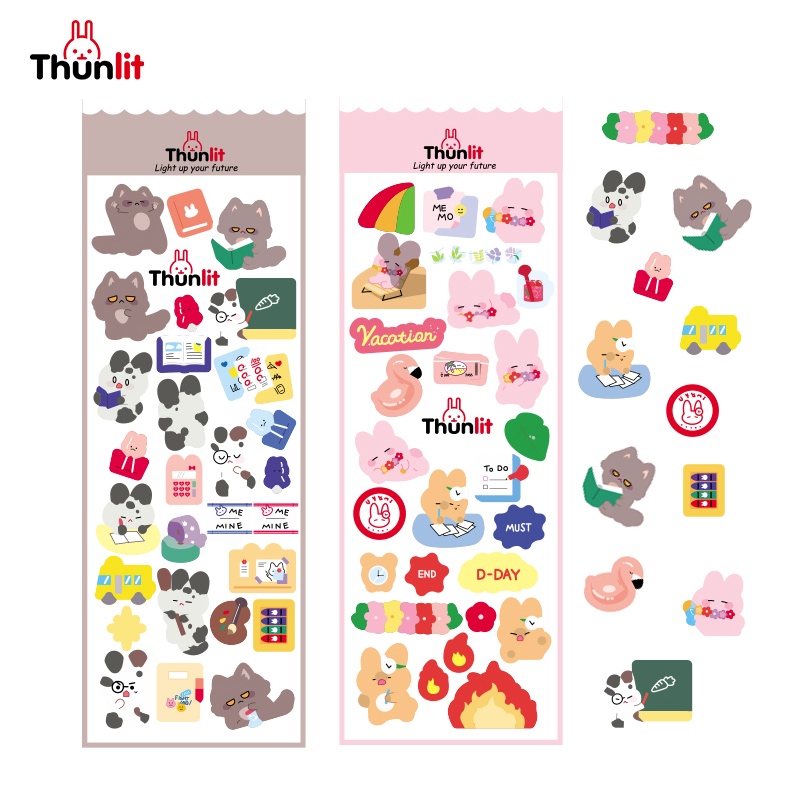 สติ๊กเกอร์การ์ตูน Thunlit สติ๊กเกอร์ตกแต่งเคสโทรศัพท์ กระดาษห่อของขวัญขนาดเล็กแบบเกาหลี สติกเกอร์ตกแต่งสมุดบันทึกสีฮิต