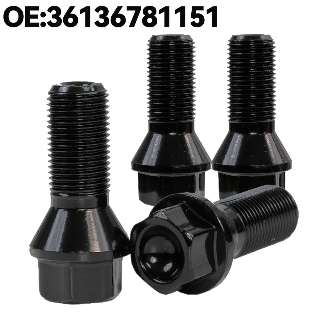 4pcs เหล็กสีดํารถล้อ Lug Bolts Nut สําหรับ BMW 2/4/5/6/7 Series X1 X3 X5 X6 E71 F20 F25 528i ล้ออัตโนมัติอุปกรณ์เสริม