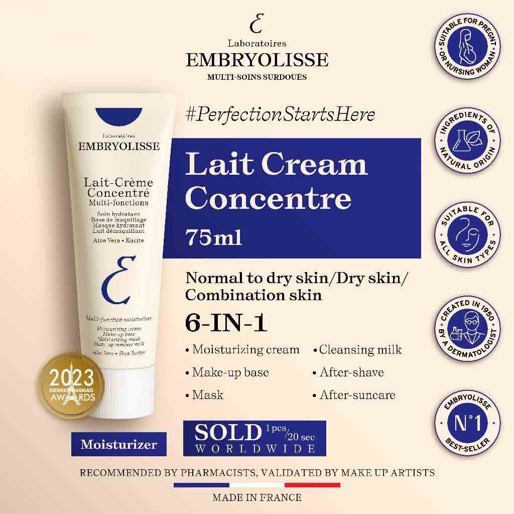 【แท้100%】Embryolisse Lait Creme Concentre 75ml จากฝรั่งเศส มอยเจอร์ไรเซอร์สารพัดประโยชน์.