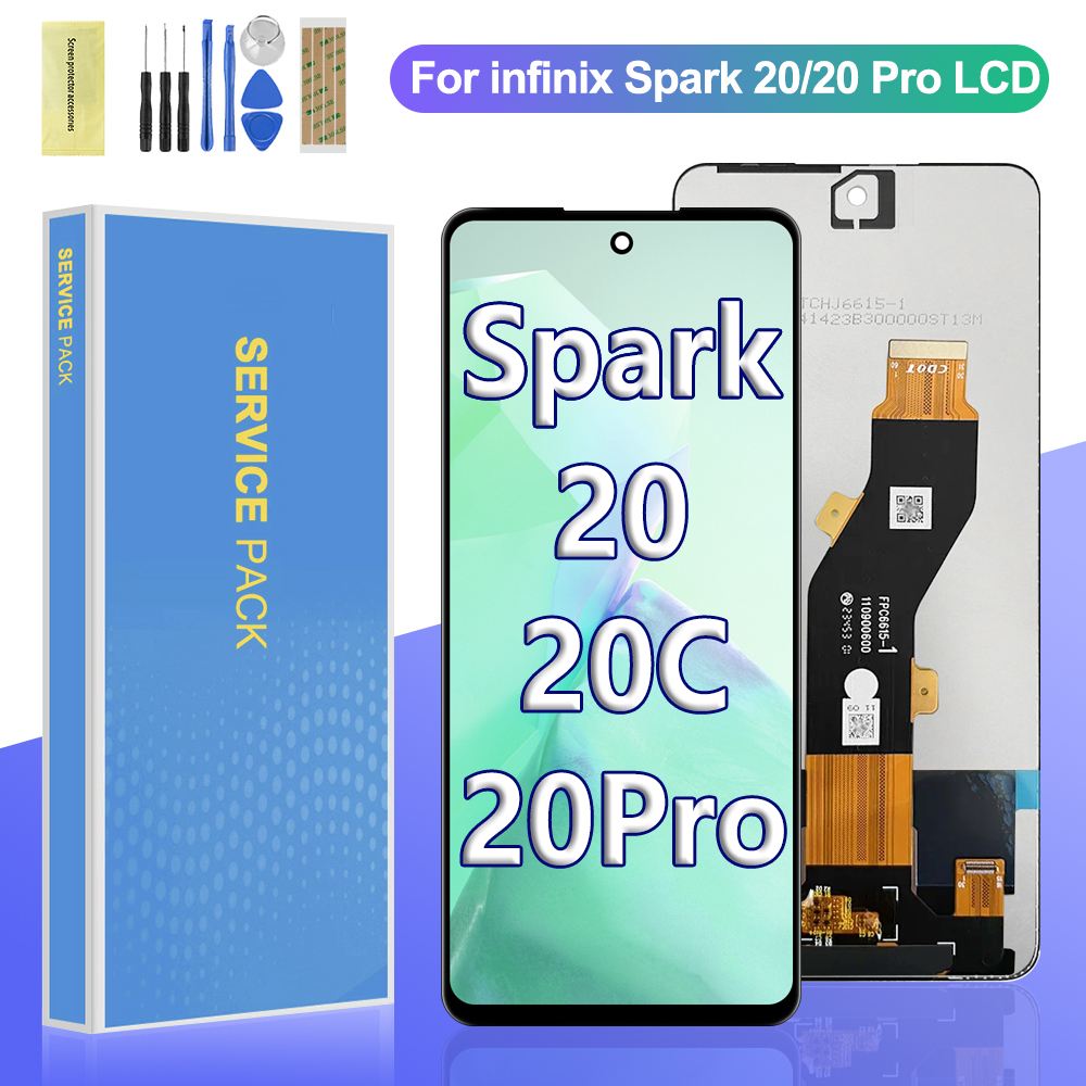 สําหรับ Tecno Spark 20 20C 20 Pro จอแสดงผล LCD หน้าจอสัมผัส KJ5 BG7n KJ6 Digitizer Assembly Replacem