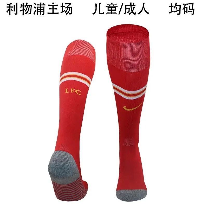 NEW Arrival2425 Liverpool Home ถุงเท้าฟุตบอลสีแดงผ้าเช็ดตัวถุงเท้าด้านล่างสําหรับผู้ใหญ่และเด็ก