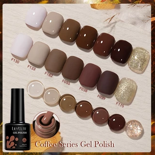 Lilycute 7ML สีน้ําตาลเจลเล็บ Coffee ช็อกโกแลตสี Series Matte Top Coat เล็บเจลเคลือบเงา สีทาเล็บเจล สีเจล