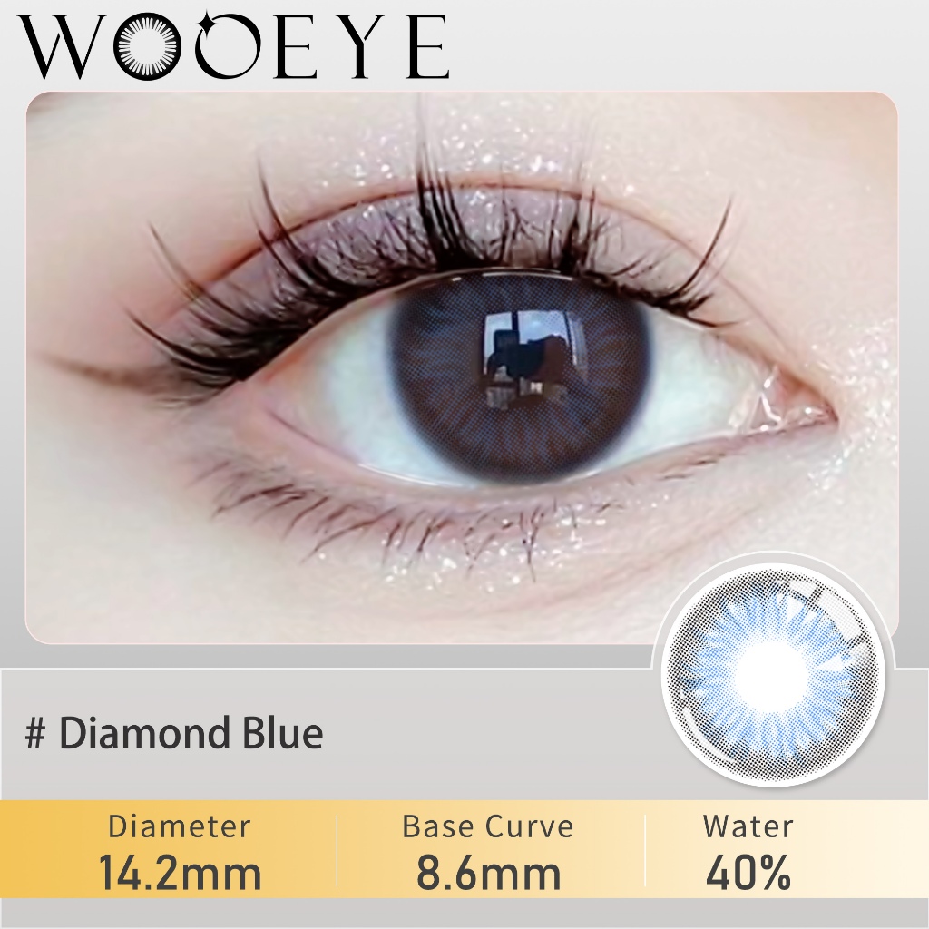 2024 ใหม่ 0.00 เกรดสีน้ําตาลสีเทาตาคอนแทคเลนส์กับโซลูชั่นเลนส์คอนแทคเลนส์ชุด14.2มิลลิเมตรรายปี2ชิ้น wooeye