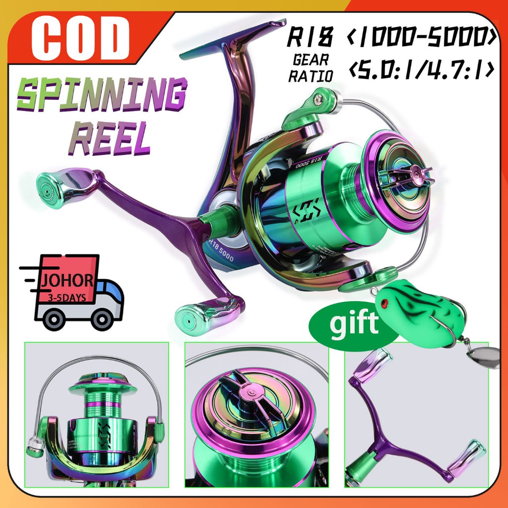 Sougayilang สไตล์ใหม่คู่จับตกปลา Reel 1000-5000 Spinning โลหะตกปลา Reel 5.0:1 อัตราทดเกียร์ Super Light CNC อลูมิเนียม Spool ตกปลา Reel สําหรับตกปลากลางแจ้ง