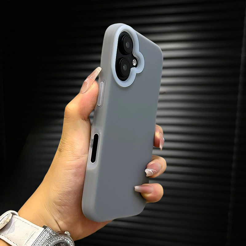 【Jelly silicone soft case/Gray】เคส compatible for iPhone 16 plus 16 pro max case