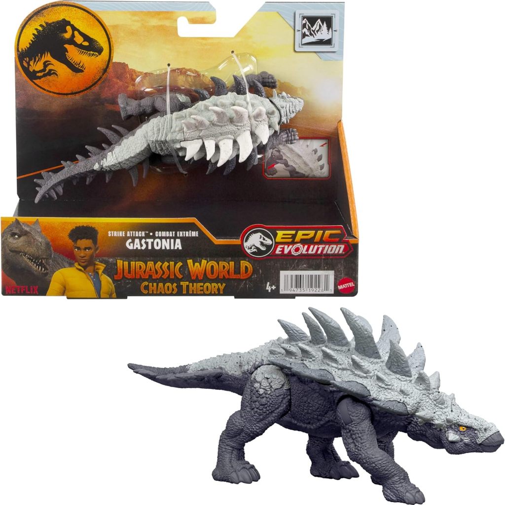 Jurassic World Strike Attack Gastonia Dinosaur Action Figure Toy พร้อม Single Strike Action, Movable