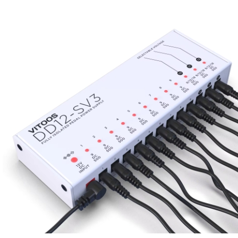 ⭐Vitoos DD12-SV3 เอฟเฟกต์เหยียบแหล่งจ่ายไฟแยกอย่างเต็มที่กรองระลอกคลื่นลดเสียงรบกวน High Power Digit