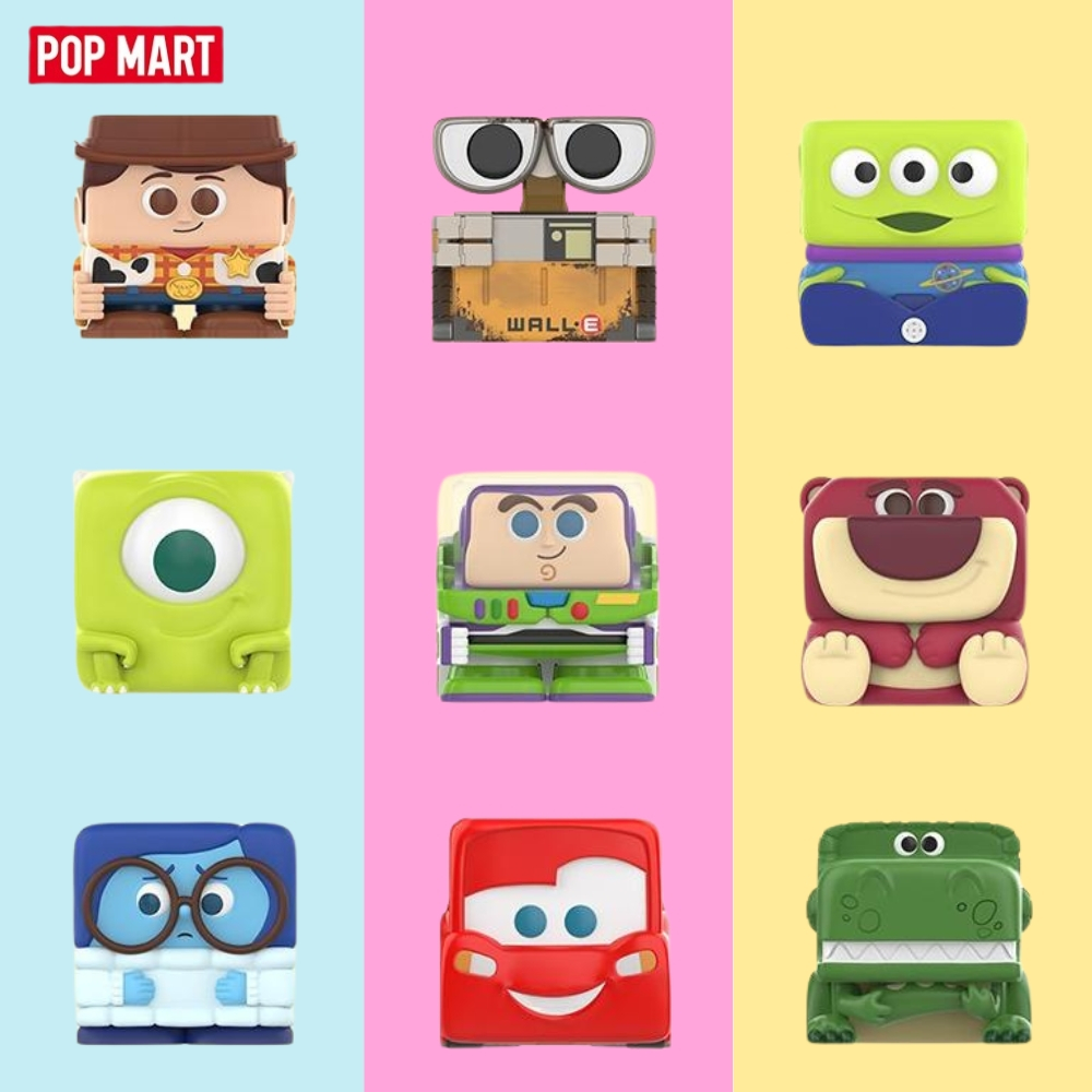 POPMART Disney Pixar POP CUBE-1 2 3 Series Mystery Box POPCUBE รูปของขวัญวันเกิดของแท้อินเทรนด์เล่นตุ๊กตาคู่วันหยุดของขวัญ