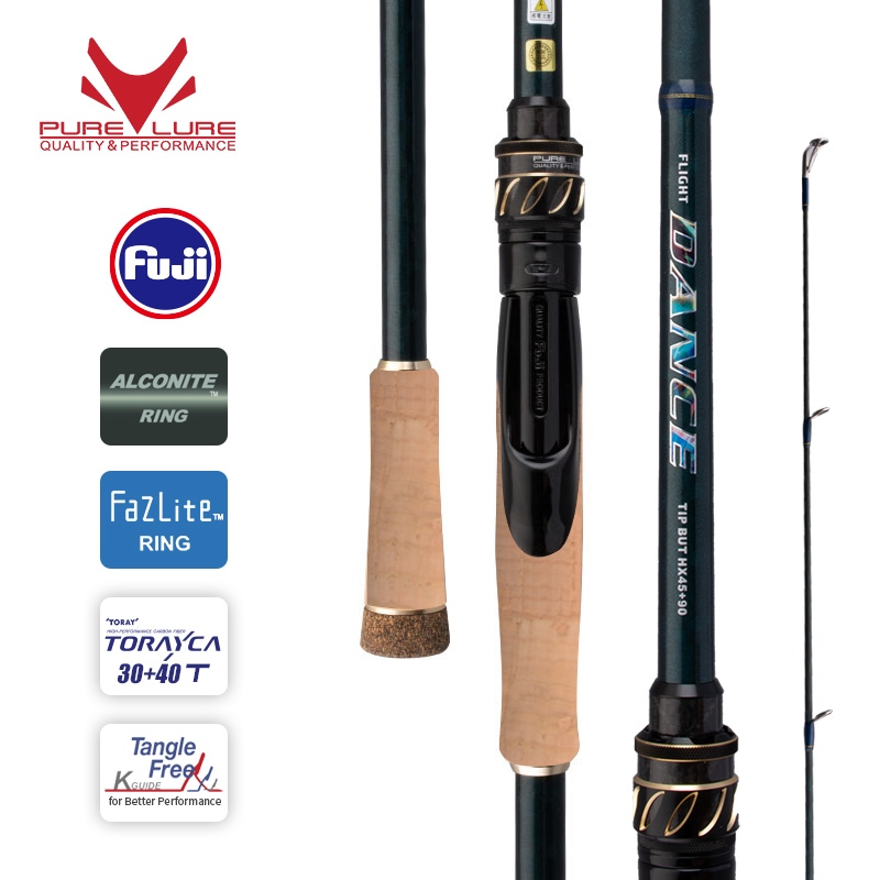 Purelure DANCE S822H ML H Spinning Rod สําหรับเบสคาร์บอนสูงโยนยาวตกปลา Rod ใน FUJI อุปกรณ์เสริม, Plus Spinning Reel