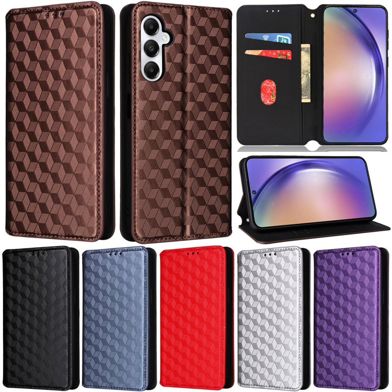 Slim สําหรับ Samsung Galaxy A56 A36 A17 A26 A73 A53 A33 A13 A23 M53 M33 5G A05S A04E A02S A13 A23 5G Luxury กระเป๋าสตางค์หนัง PU ช่องใส่การ์ดผิวพลิกกรณี