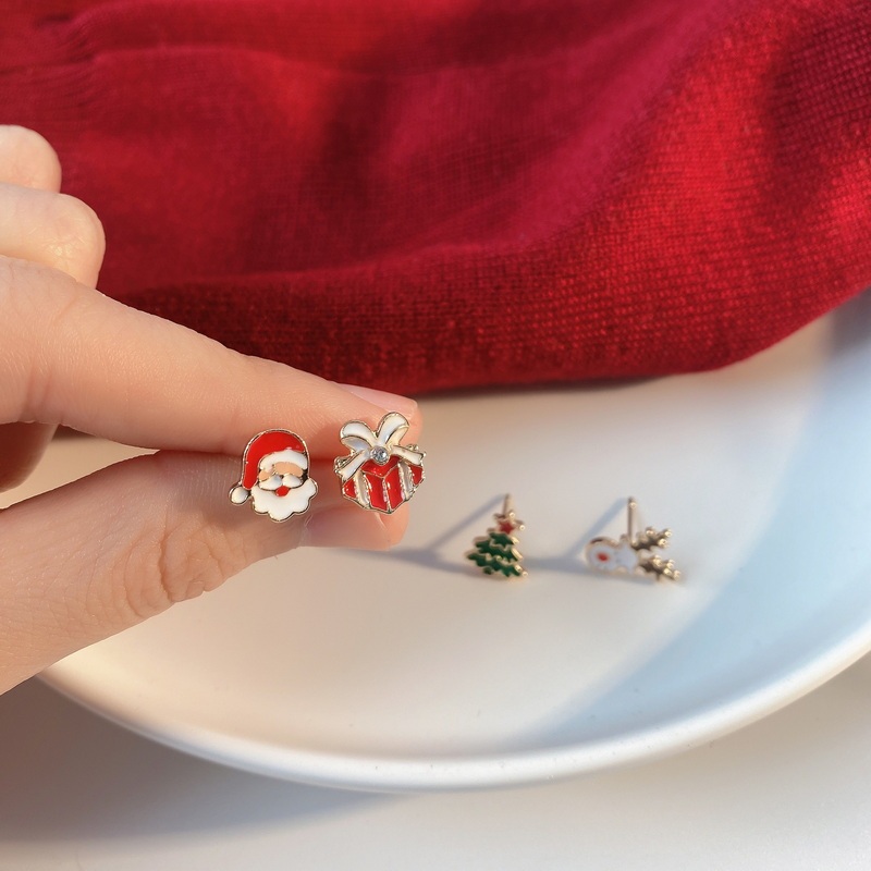 Yx Elk พ่อต้นคริสต์มาสชุดต่างหูของขวัญวันหยุดผู้หญิงอุปกรณ์เสริม Jewellery
