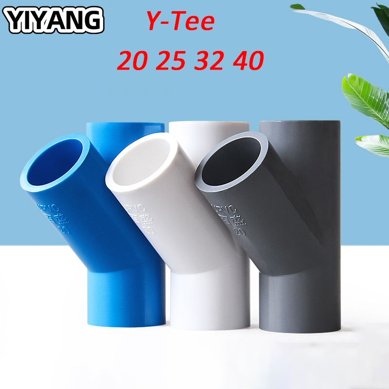 ขั้วต่อท่อ PVC 20 มม./25 มม./32 มม./40 มม./50 มม.สําหรับ DIY สีขาว PIPES /Y-Tee