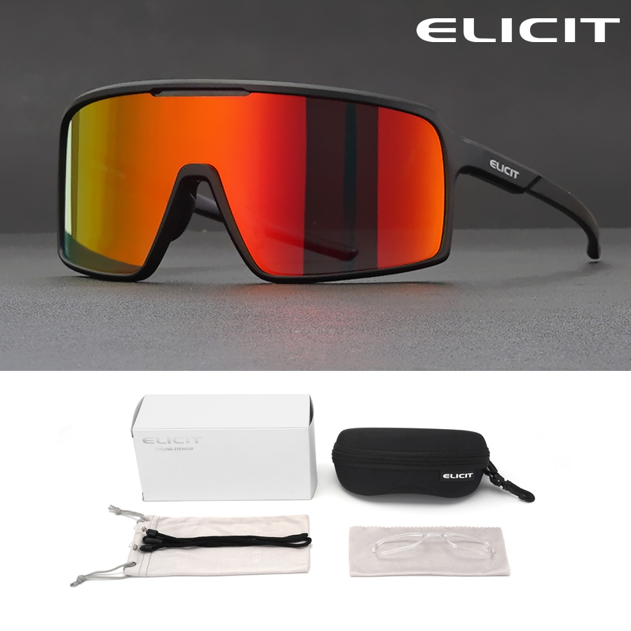Elicit แว่นกันแดดขี่จักรยานกีฬาตกปลาแว่นตาวิ่งจักรยานเสือภูเขาจักรยานสําหรับผู้ชายผู้หญิงกลางแจ้ง UV400 แว่นตาป้องกันสําหรับ MTB 1 เลนส์