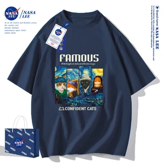 NASA เสื้อยืด คอกลมแขนสั้น ผ้าฝ้าย 2025 รุ่นใหม่ สวมใส่สบาย ระบายอากาศดี เหมาะสำหรับฤดูร้อน