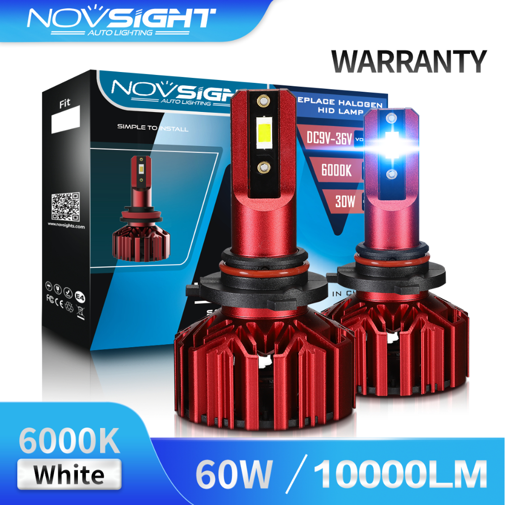 Novsight N11 H4 H11 ไฟหน้ารถ ไฟตัดหมอก รับประกัน 2 ปี หลอดไฟหน้ารถยนต์ LED 60W 10000LM 6000K ชุดเปลี่ยน 2 ชิ้น