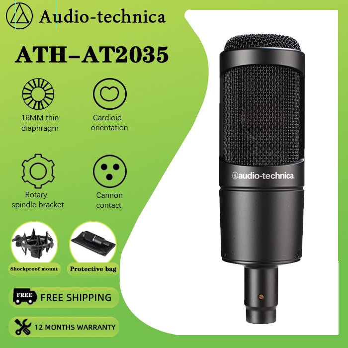 Audio Technica/Audio-Technica AT2035 ไมโครโฟนคอนเดนเซอร์ไดอะแฟรมขนาดใหญ่ Cardioid