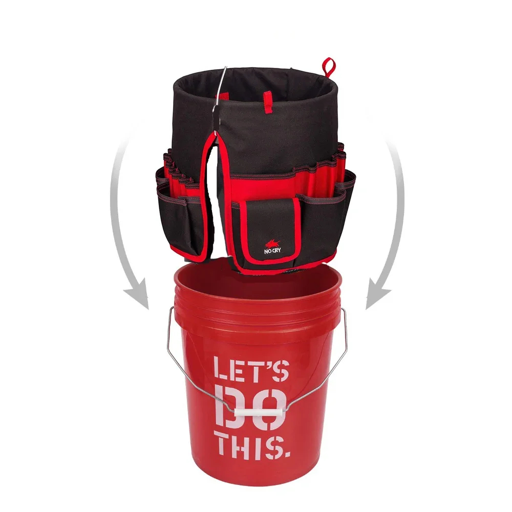 Yolo MALL Bucket Organizer กระเป๋ากระเป๋าเก็บ 42 กริดกระเป๋าเครื่องมือทําสวนกระเป๋าเครื่องมือสวน - รูปที่ 5