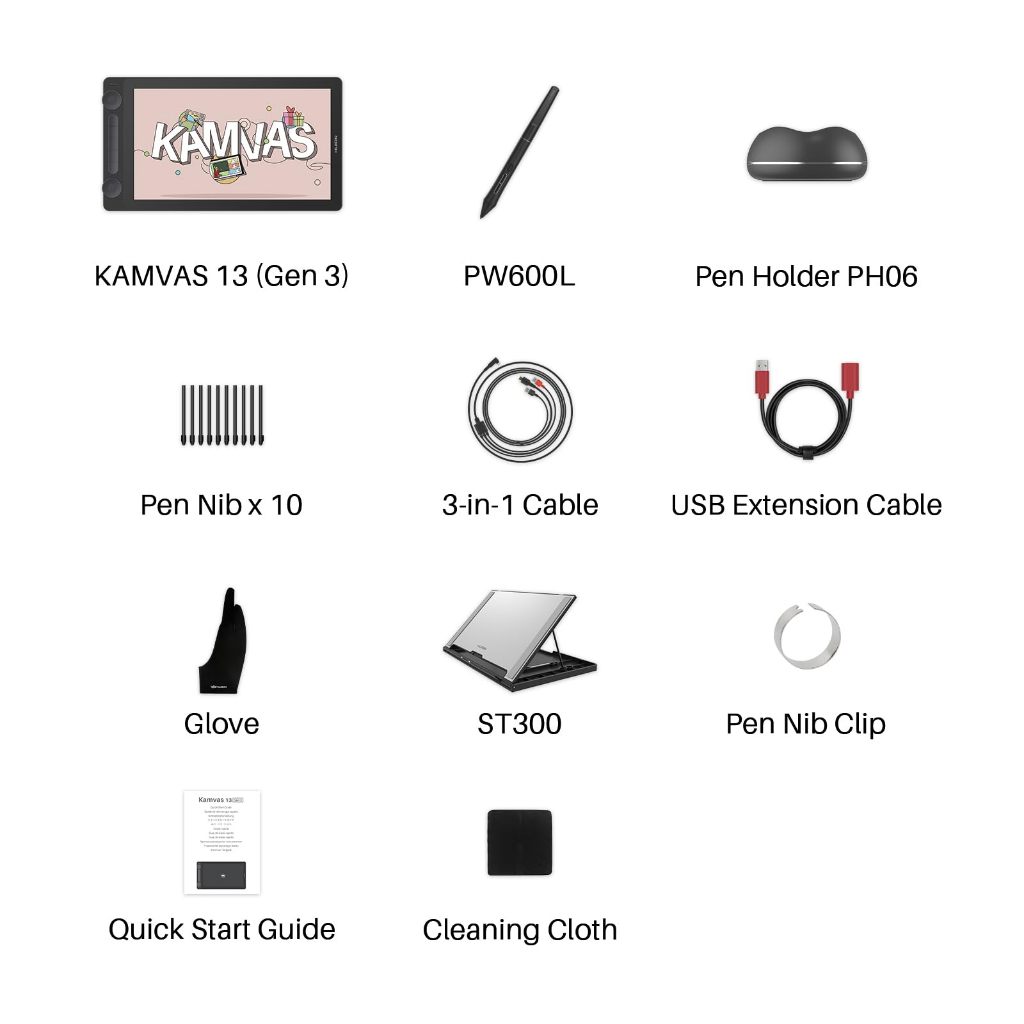 Huion Kamvas 13 (Gen 3) แท็บเล็ตการวาดภาพพร้อมหน้าจอ, 13.3 นิ้วผ้าใบ Glass Graphic Drawing Monitor, 99% sRGB,New PenTech 4.0, 16384 ปากกาความดัน, Dual Dials และ 5 Express Key - รูปที่ 6