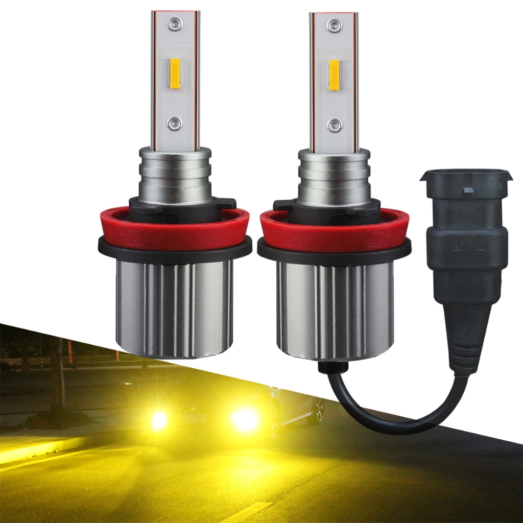 (2PCS) Super Bright Led หมอก H8 H11 H16(JP) H27 881 880 HB4 9006 H3 H10 Led หมอกโคมไฟสําหรับรถยนต์ไฟวิ่งกลางวันหมอกโคมไฟ (6000K สีขาว/3000K Golden Yellow)