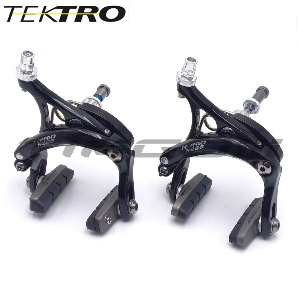 Tektro R358 แผนที่จักรยานยาว Reach Dual Pivot C-Brake Rim เบรค Caliper ตลับหมึกเบรครองเท้า