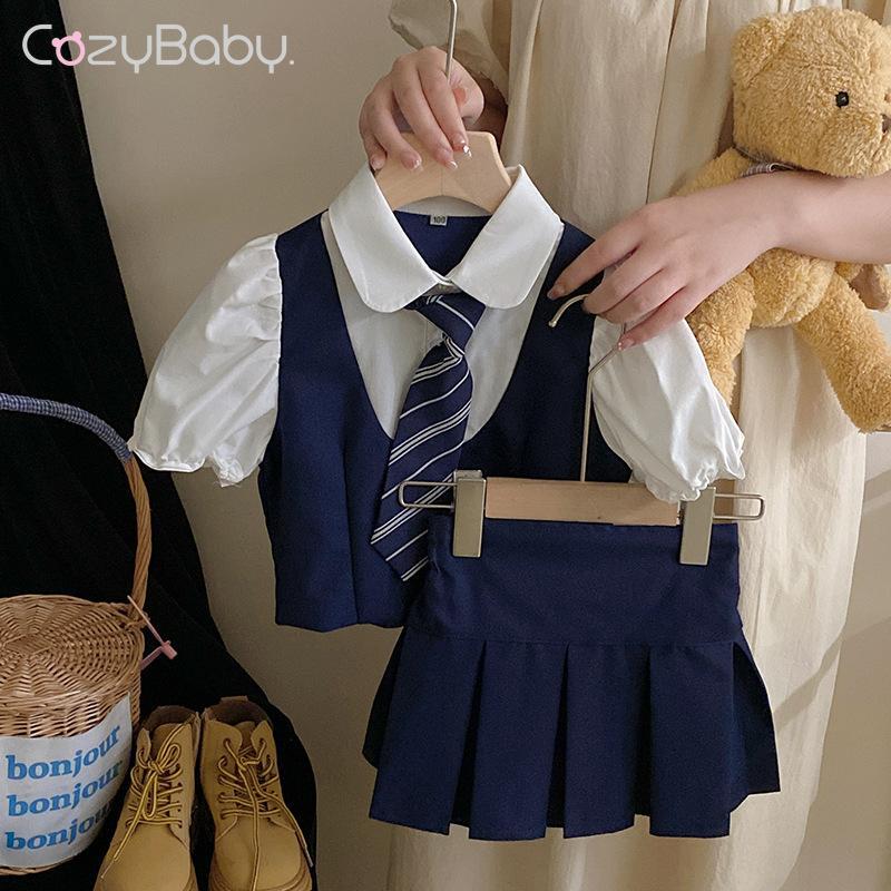 Girls Set Elementary School Jk Uniform Shirt+ชุดกระโปรงสั้น