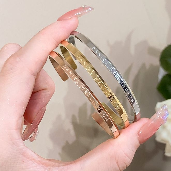 Dw สร้อยข้อมือคู่ DW gelang Class Cuff ผู้หญิงผู้ชายของขวัญกําไลข้อมือ 316L สร้อยข้อมือสแตนเลส