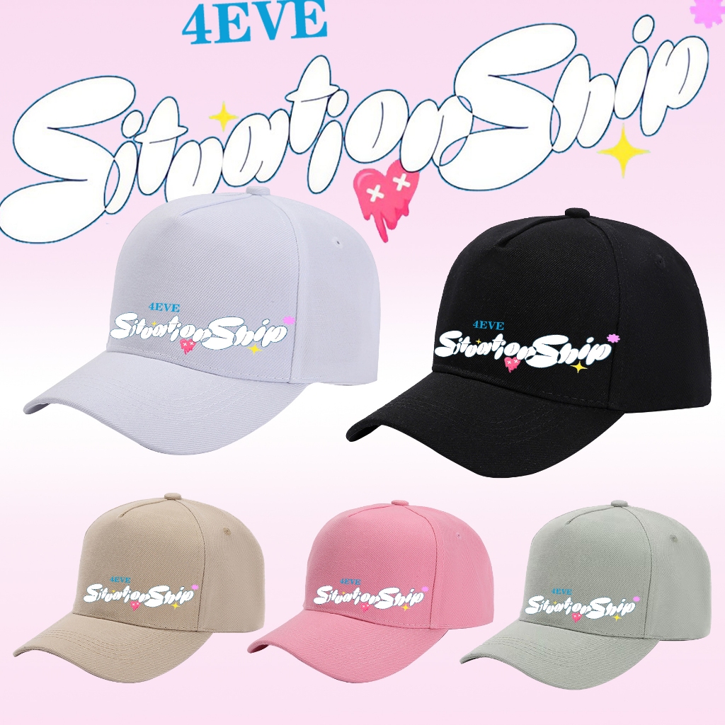 4EVE พิมพ์ลายโลโก้ ผ้าหนา Cotton 100% กันแดด กันลม หมวก Outdoor hat_G07