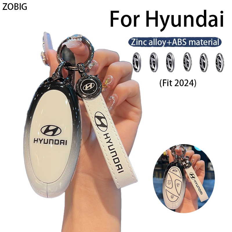 Zobig ใหม่Gradient Key FOBสําหรับHyundaiรถKey Case ShellพวงกุญแจสําหรับHyundai 2022-2024 Hyundai Loniq Elantra Sonata Santa fe Tucson Santa Cruz Palisade Veloster Ac