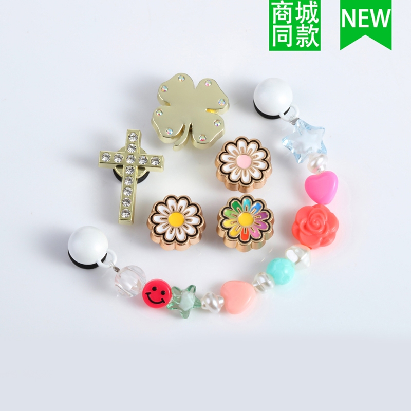 Crocs crocs อุปกรณ์เสริมรองเท้า หัวเข็มขัดตกแต่งดอกไม้รองเท้า DIY Cross อุปกรณ์เสริมหัวเข็มขัดรองเท้