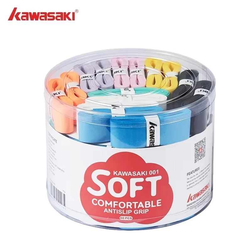 Kawasaki Grip Soft 60PCS/10PCS Pickleball Paddle Grip แบดมินตัน Grip เทนนิส 001 Super Soft Sticky Non-slip Sweatband เทปหลายสี